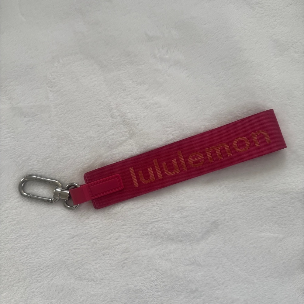 Lululemon Never Lost Pink Keychain With Silver